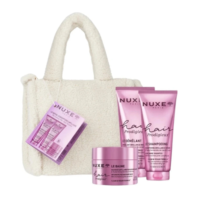 Nuxe Hair Prodigieux Set: Shampoo + Conditioner + Free Balm + Bag