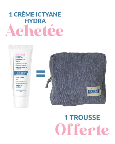Ducray Crème hydratante visage peau sèche Ictyane Hydra - 40ml