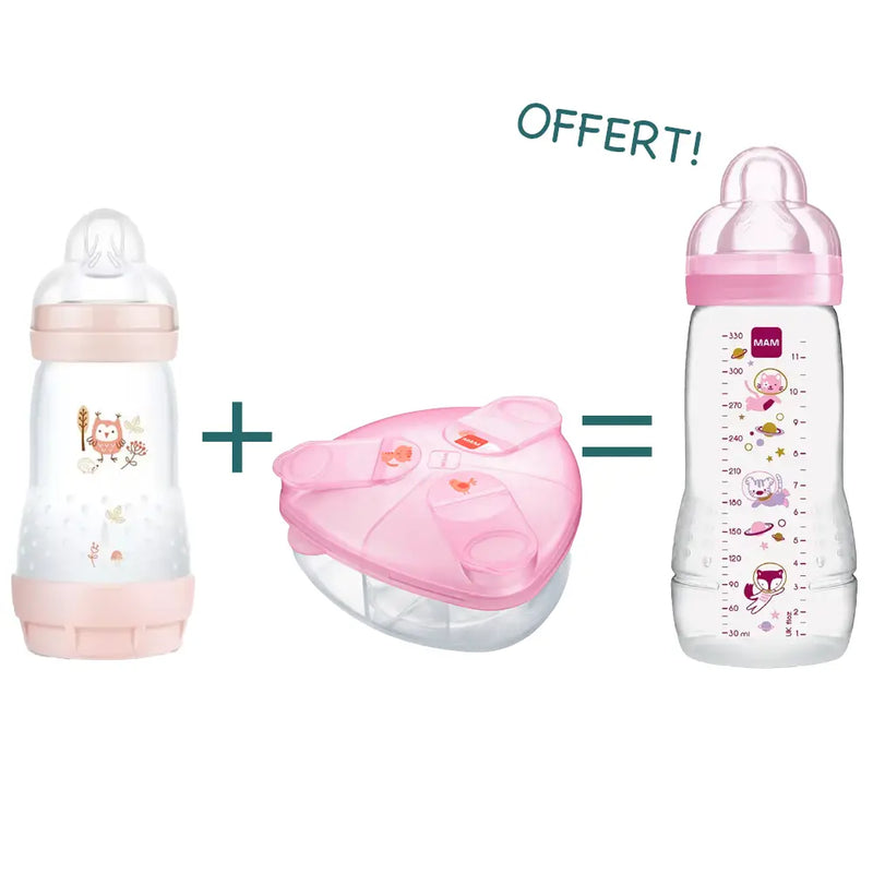 Oferta: Biberón anticólicos MAM Easy Start + Dispensador de leche = Biberón MAM Easy Active ¡Gratis!