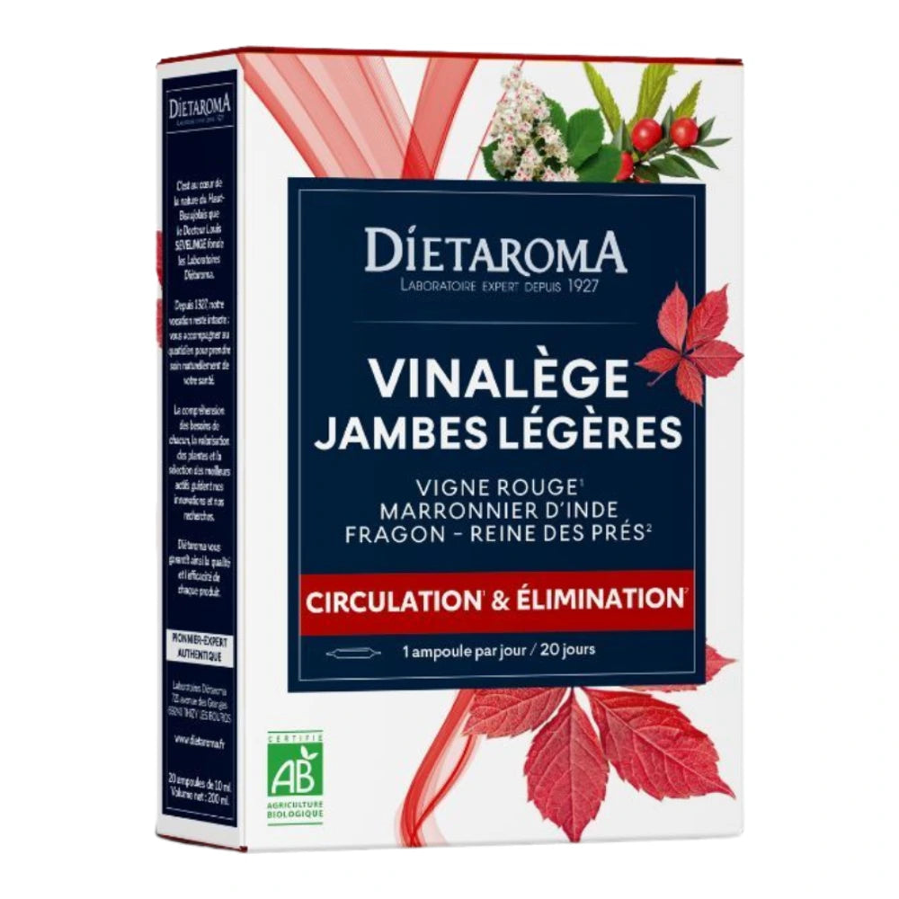 Dietaroma Vinalège circulation et élimination 30 ampoules