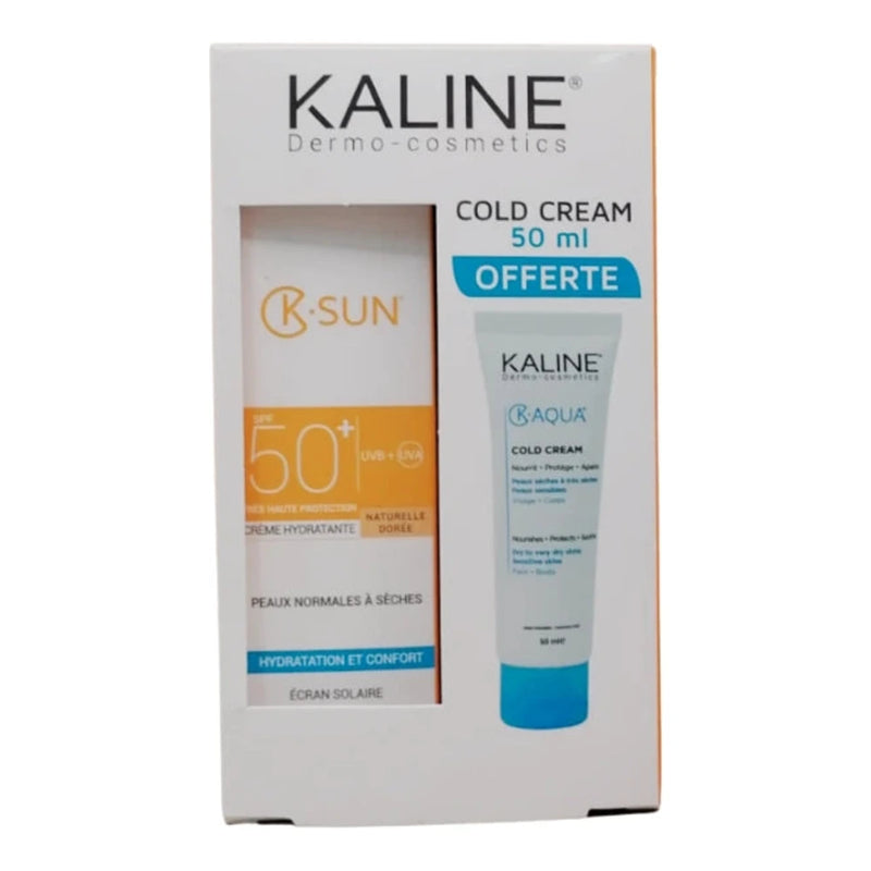 Kaline K.Sun Tinted Fluid Sunscreen Golden Normal to Dry Skin 50ml + K.Aqua Cold Cream Pack
