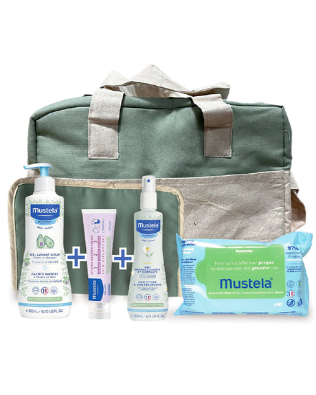 Mustela Pack Sac Maternité  Gel Lavant & Crème de Change & Eau Rafraichissante & Lingette