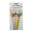 Lot de 6 Pailles en Plastique - Fruits Multicolore