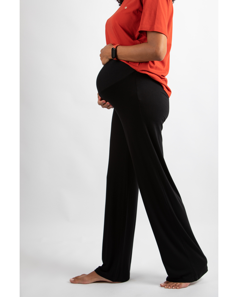 Citrouille Pantalon Fluide De Grossesse et Post-Partum - Noir