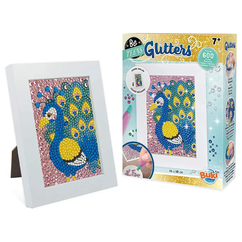 Buki Kit Créatif Glitter Mosaïque 7A+ - Paon