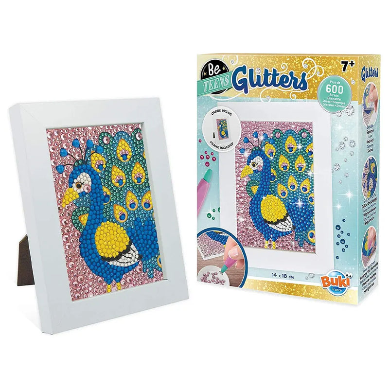 Buki Creative Kit de mosaico con purpurina 7A+ - Pavo real