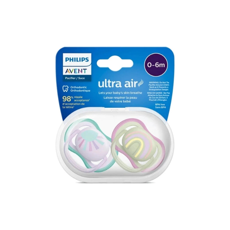 Philips Avent Lot de 2 Sucettes Ultra Air 0-6m Girl