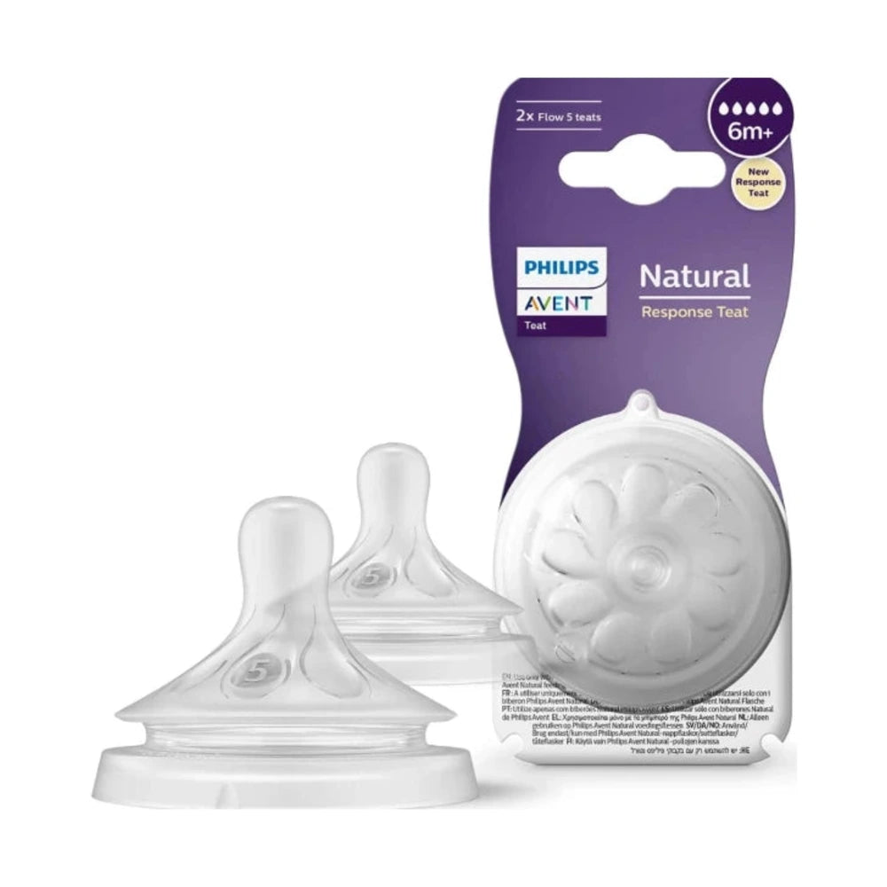 Philips Avent lot de 2 tétines Natural Response 6 mois et + débit 5