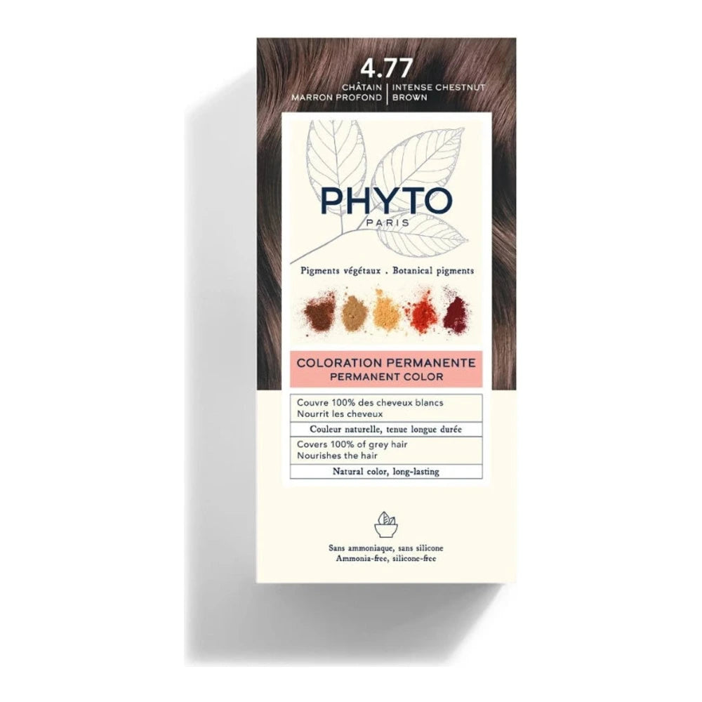Phyto PhytoColor 4.77 Châtain Marron Profond – boîte du kit de coloration