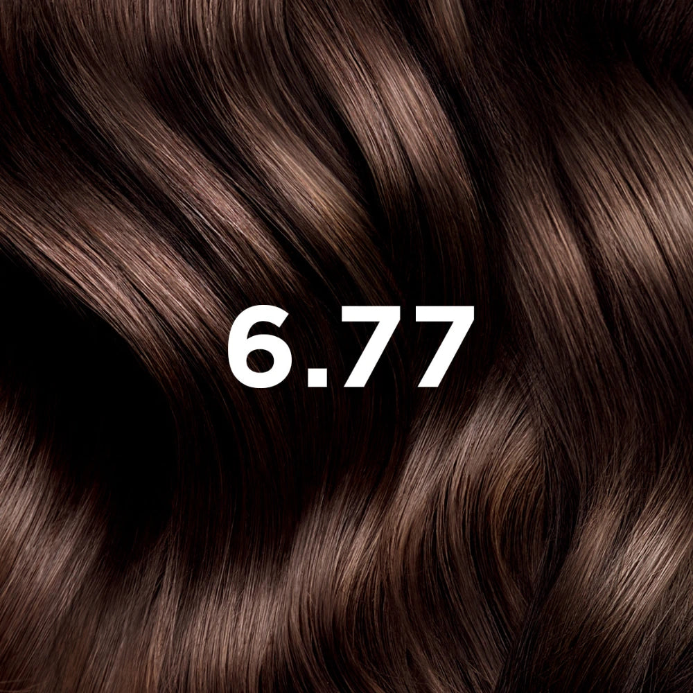 Phyto PhytoColor 6.77 Marron Clair Cappuccino – nuance sur mèche de cheveux