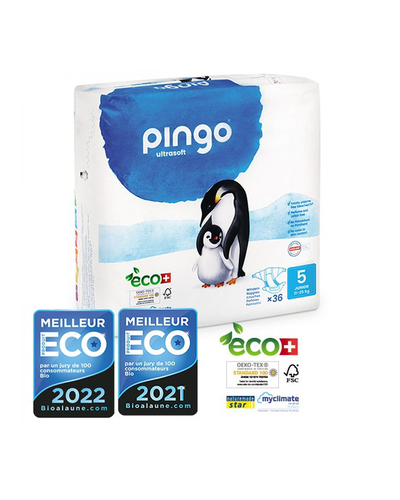 Couches Écologiques Pingo Taille 5 Jumbo - (11-25Kg) 36 Unités