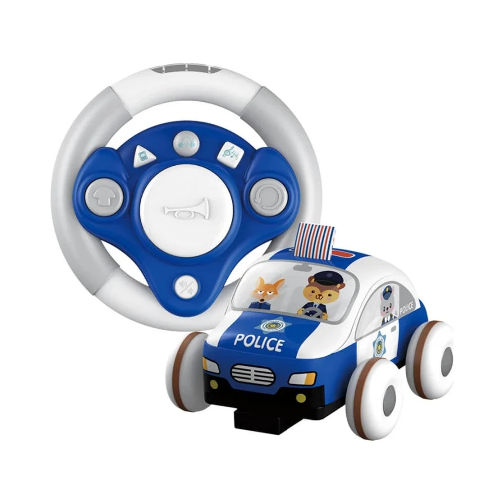Eurekakids Voiture de Police Soft et son volant télécommande