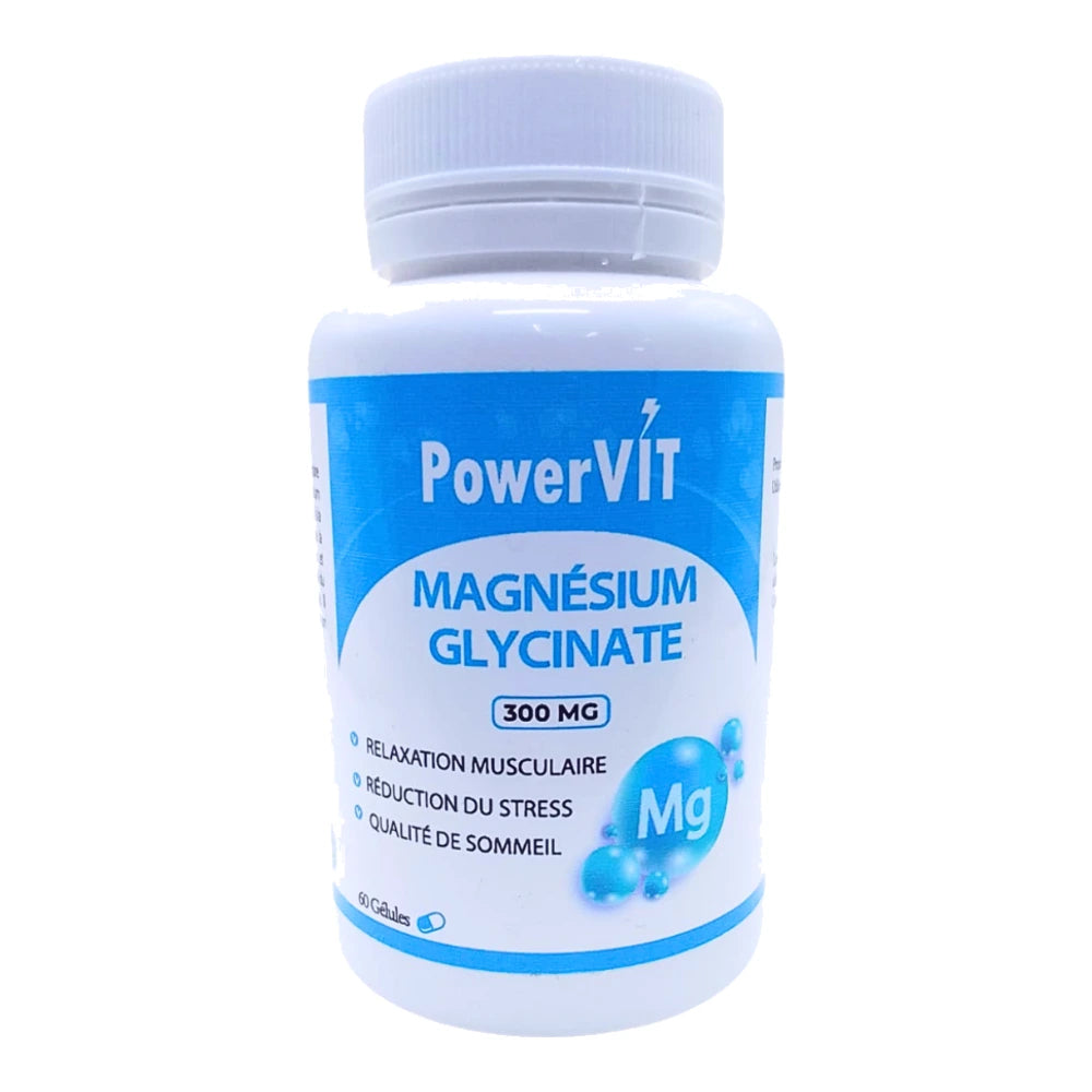 PowerVit Magnésium Glycinate 300 mg – pilulier de 60 gélules