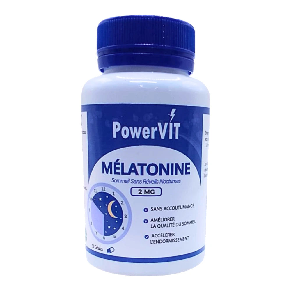 PowerVit Mélatonine 2 mg – pilulier de 30 gélules