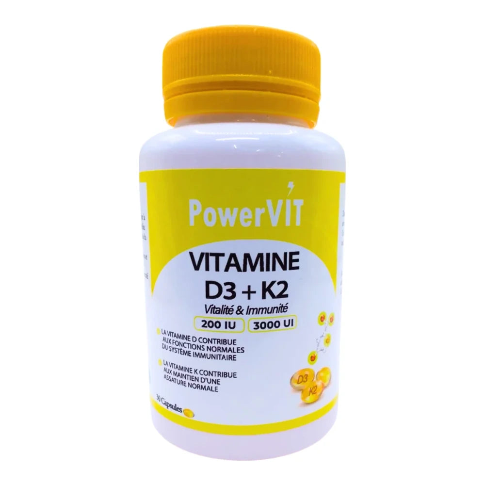PowerVit Vitamine D3 + K2 30 capsules