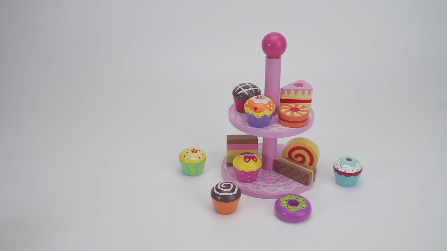 Viga Toys Mini Cakes avec Présentoir 18M+