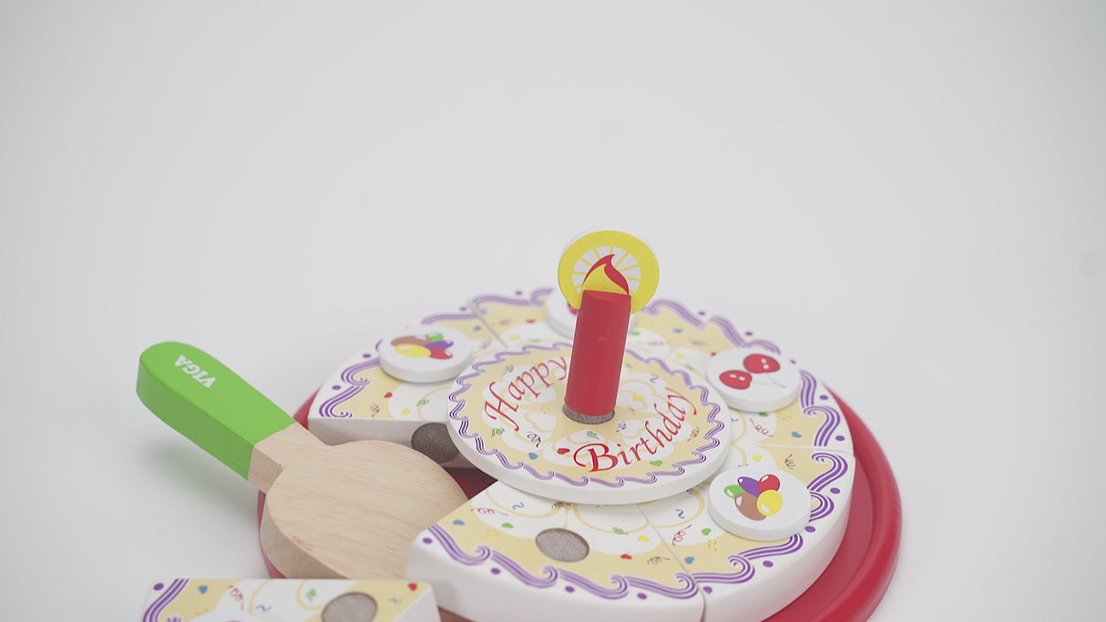 Viga Toys Gâteau d'Anniversaire en Bois 18M+