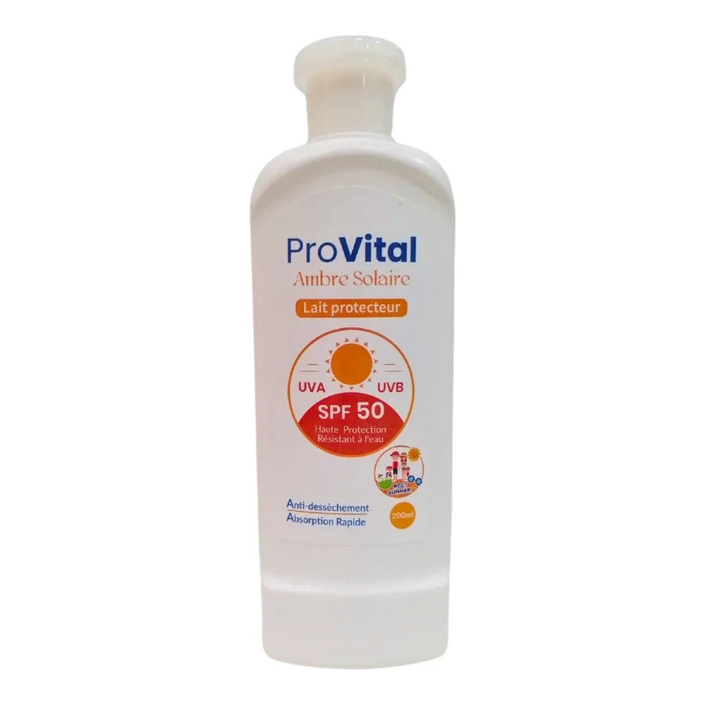 Pro-Vital Ambre Solaire lait protecteur SPF50 flacon 200 ml