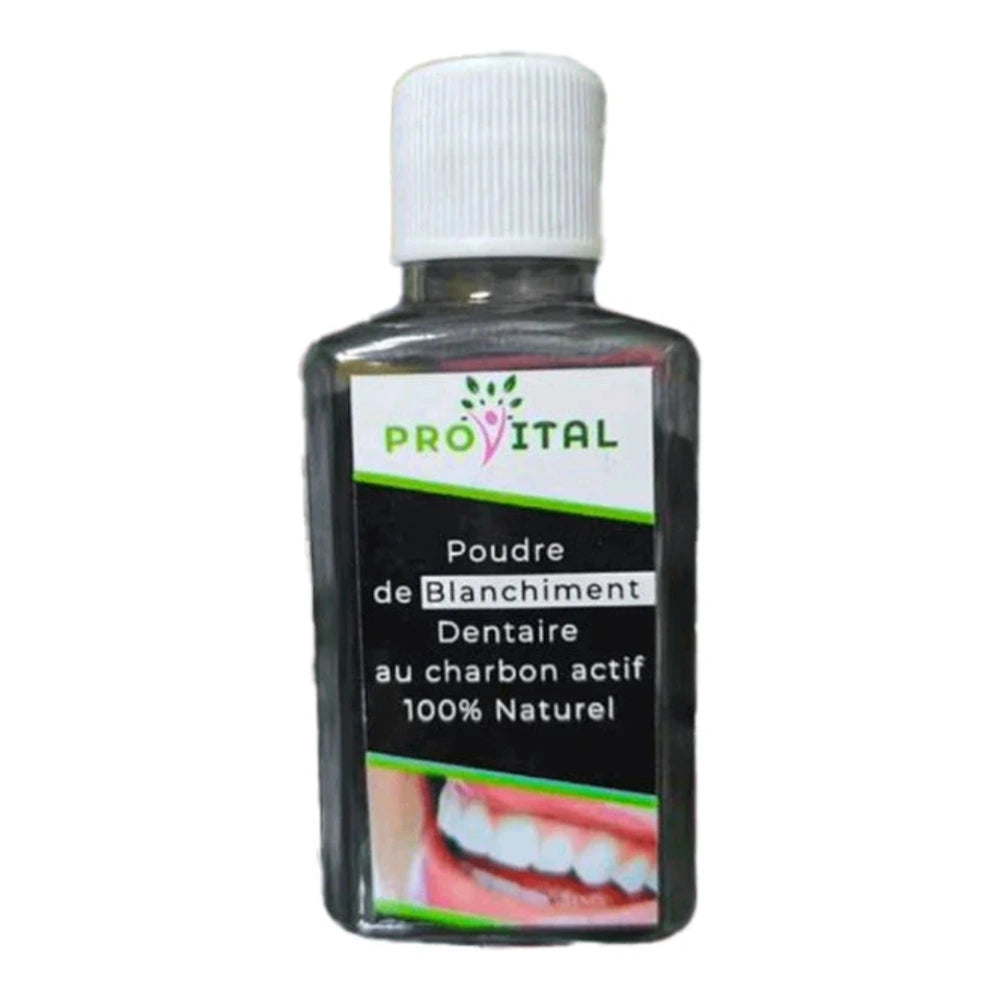 Pro Vital poudre de blanchiment dentaire 20 g – pot de poudre au charbon actif