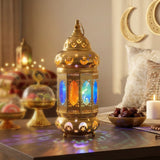 Ornement Lampe en Métal et Verre - Multicolore