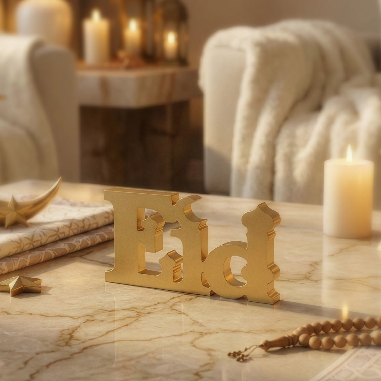 Ornement Décoratif en Bois MDF 18cm - Eid