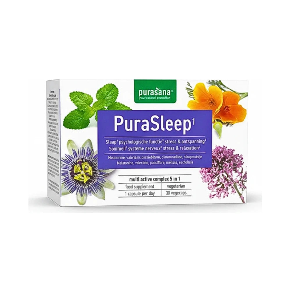 Purasana PuraSleep – boîte de 30 gélules végétales, complément alimentaire sommeil