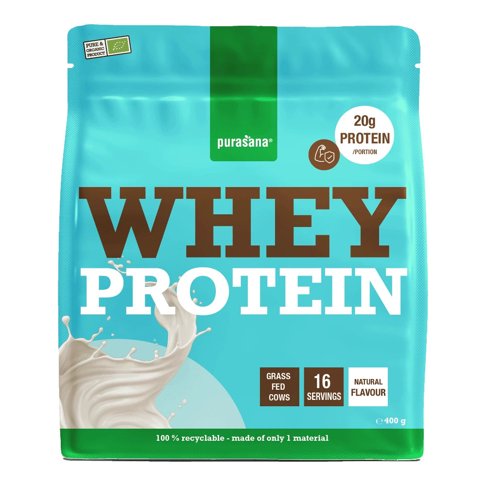 Purasana Protéine de Lait de Vache 80% (Whey Protein) sachet 400 g