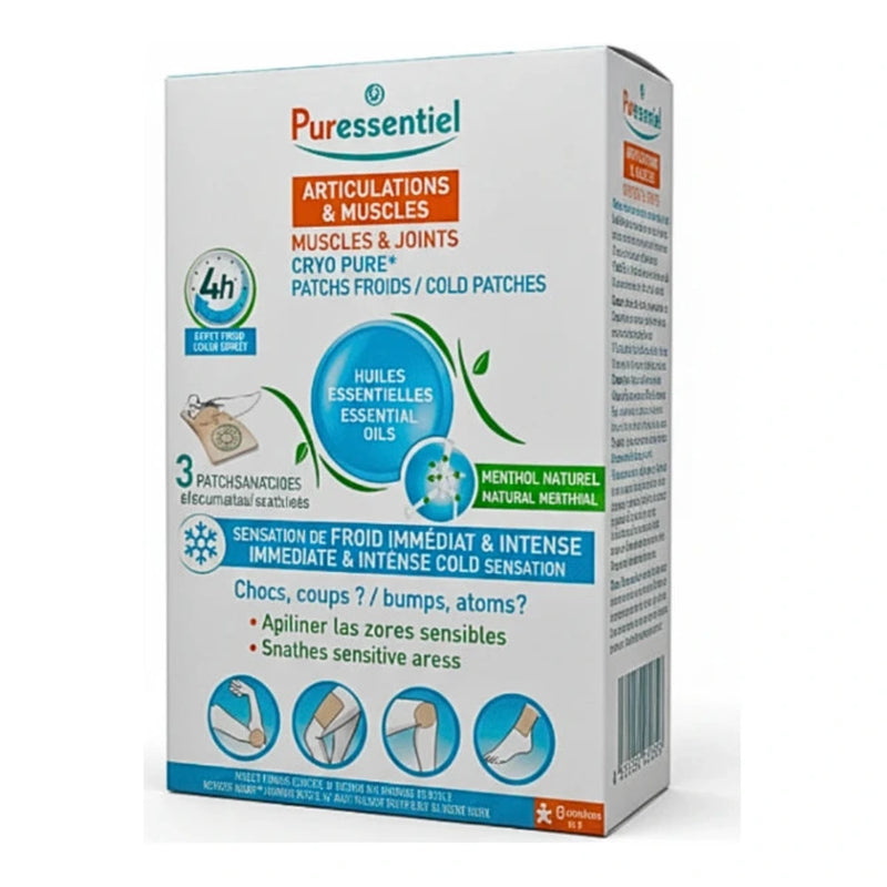 Puressentiel لصقات باردة Cryo Pure للمفاصل والعضلات – 3 لصقات