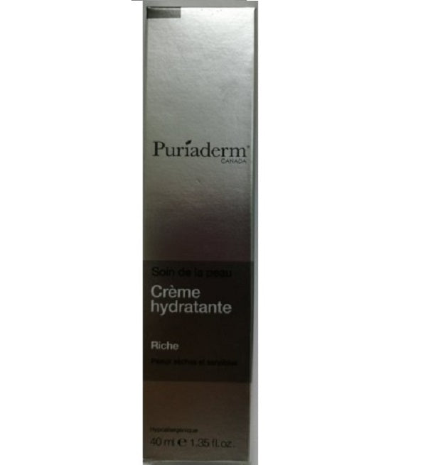 Puriaderm Crème Hydratante Riche 40 ml – soin hydratant visage