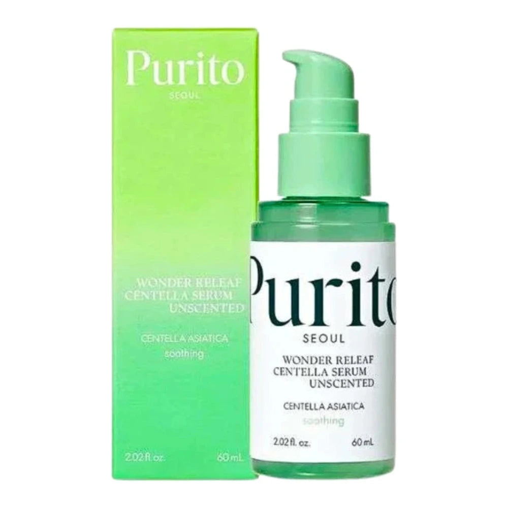 Purito Wonder Releaf Centella Serum Unscented 60 ml – flacon compte-gouttes de sérum sans parfum