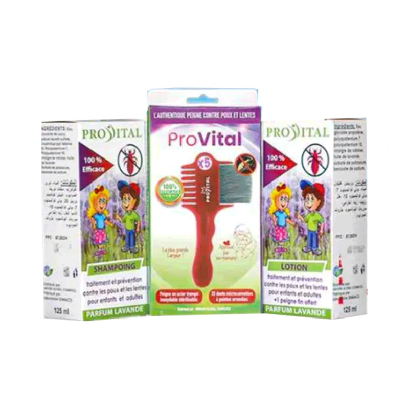 Champú + Loción + Peine auténtico Pro Vital Antipiojos