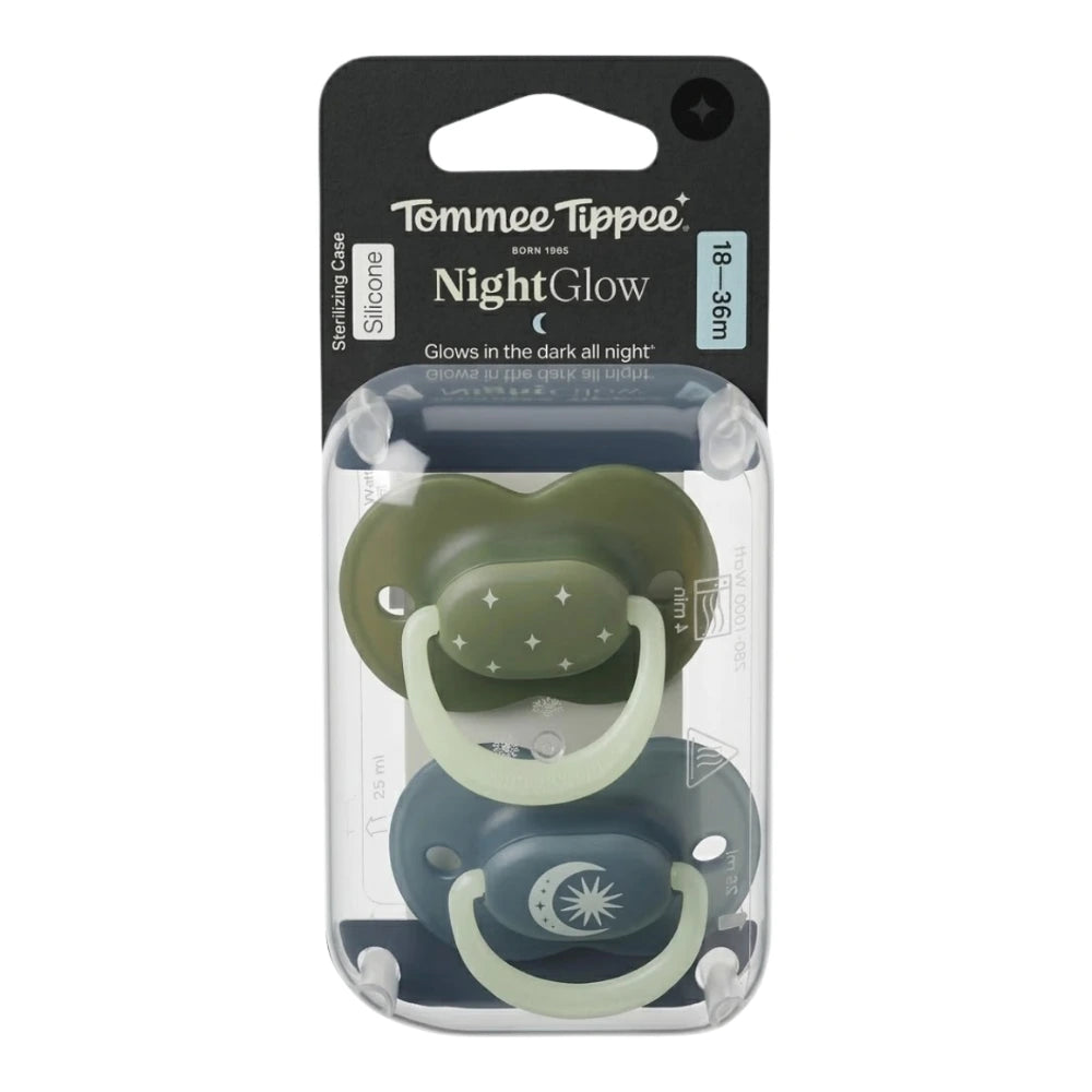 Tommee Tippee lot de 2 sucettes Night Glow 18-36 mois garçon