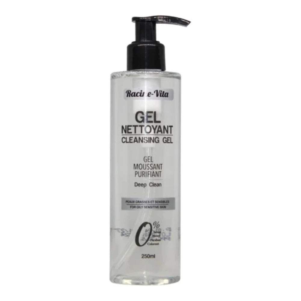 Flacon du gel nettoyant Racine Vita peaux grasses 250 ml