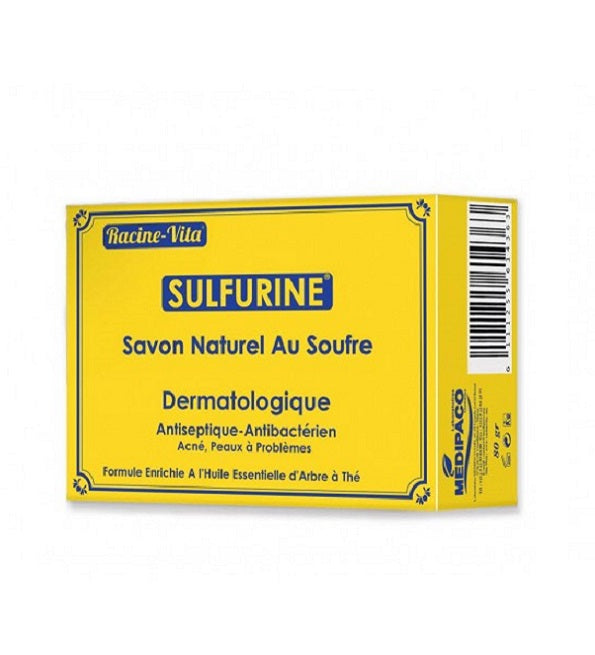 Racine Vita Sulfurine savon au soufre 80 g – pain de savon et emballage