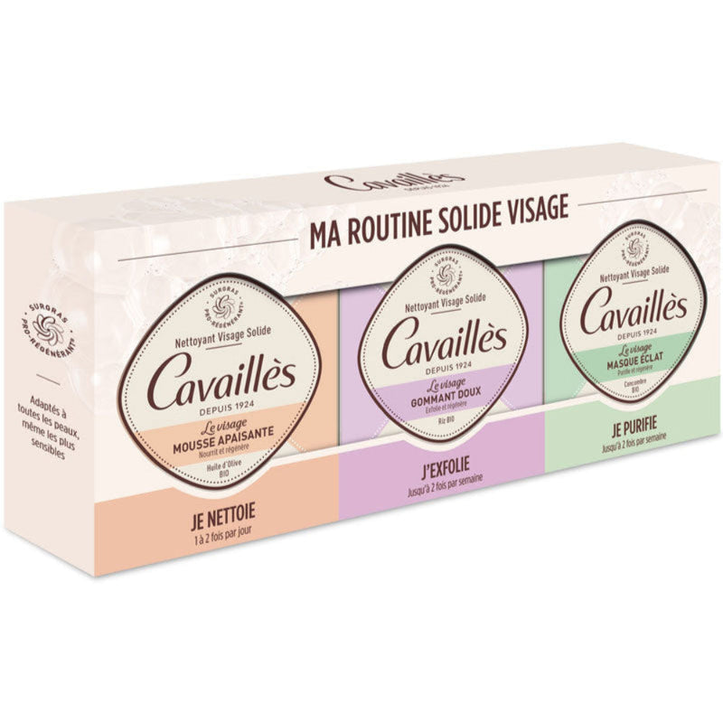 Rogé Cavaillès Solid Face Routine Set of 3 Soaps of 70g