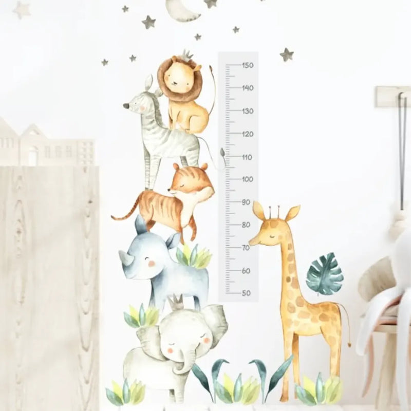 Regla de pared segura para bebés Medir altura Selva