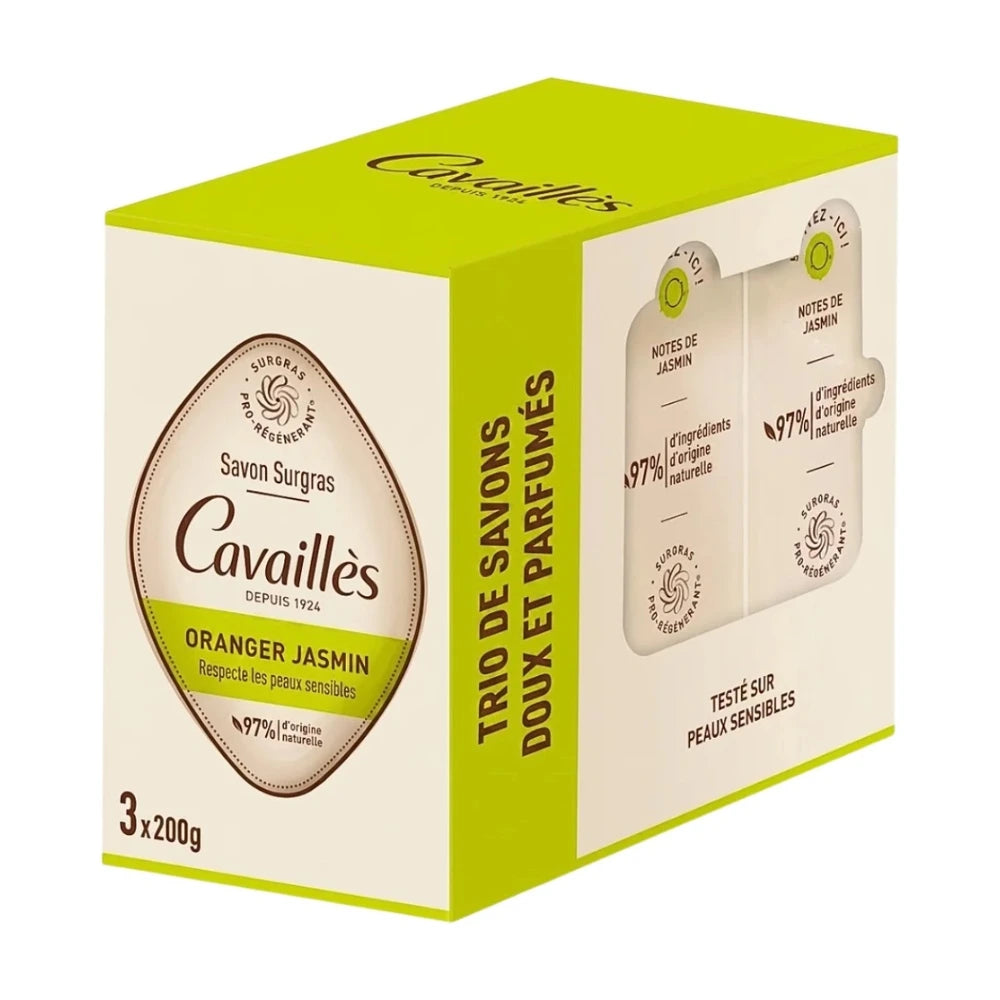 Rogé Cavaillès Savon Surgras Oranger Jasmin – pack trio 3 x 200 ml