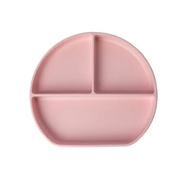 YUMMY Assiette en Silicone Multi-Compartiments avec Ventouse 4M+ - Rose Pastel