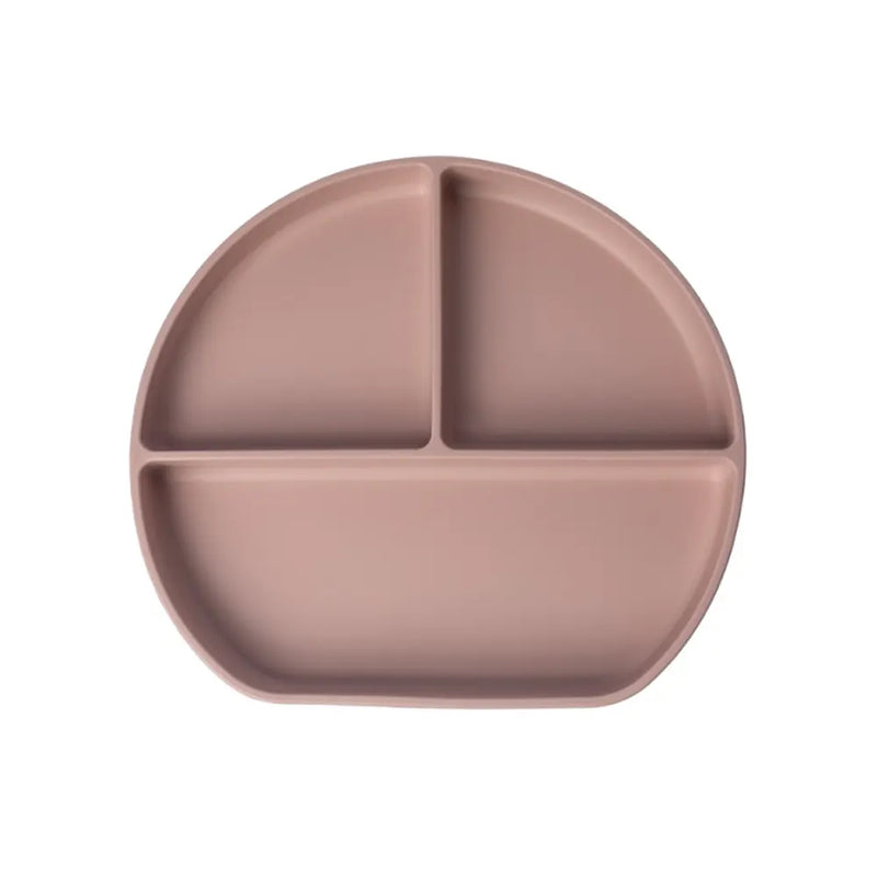 YUMMY Assiette en Silicone Multi-Compartiments avec Ventouse 4M+ - Rose Poudré