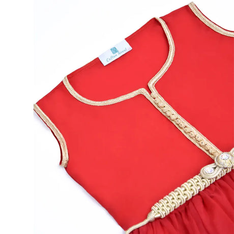 Caftan pour Fille Sans Manches - Rouge