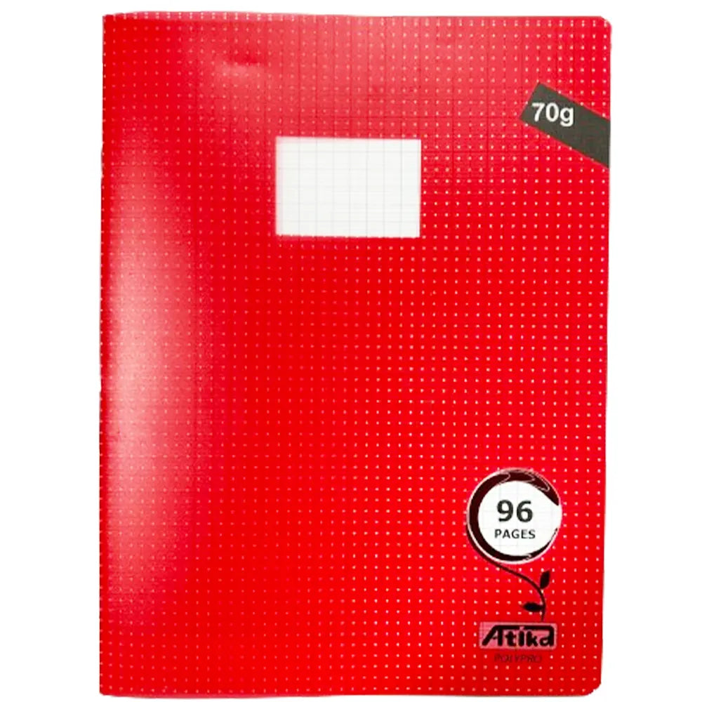 Atika Cahier Piqure A4+ 96 Pages Seyès 70g - Rouge