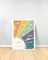 Set of 3 decorative paintings - Allah Affirmation | Allah With You | Salawat 5 - White