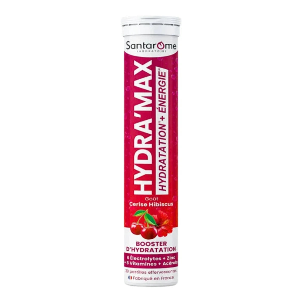 Santarome Hydramax Cerise Hibiscus 20 pastilles effervescentes – tube