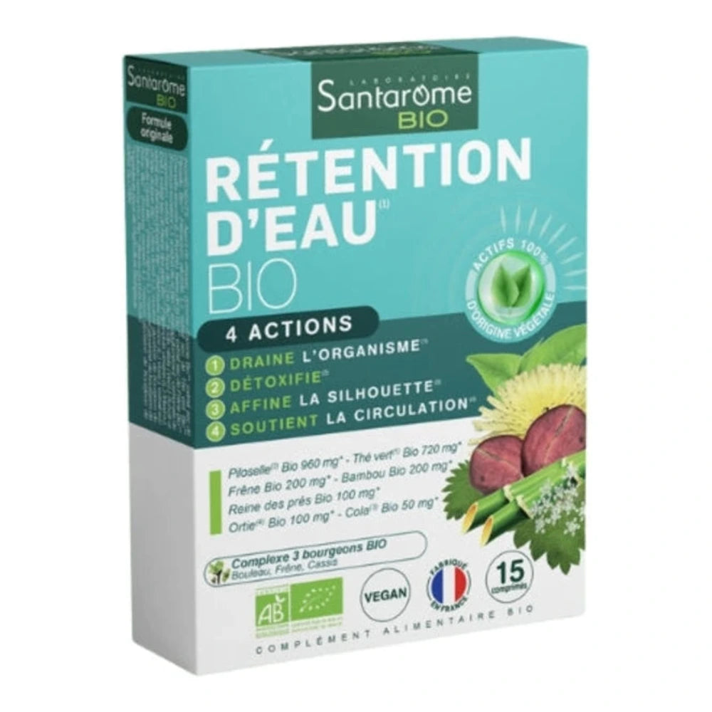 Boîte du complément Santarome Rétention d’Eau, 15 comprimés