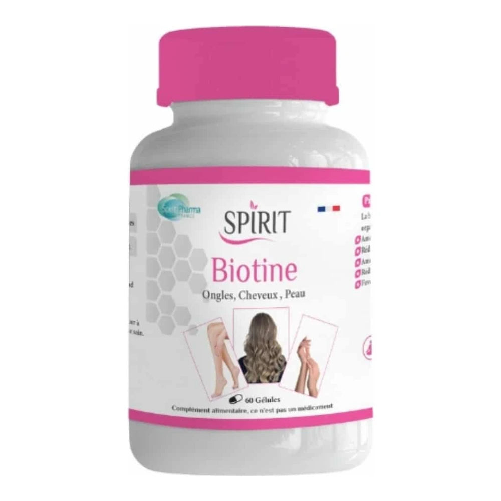Boîte de complément alimentaire Spirit Biotine 60 gélules