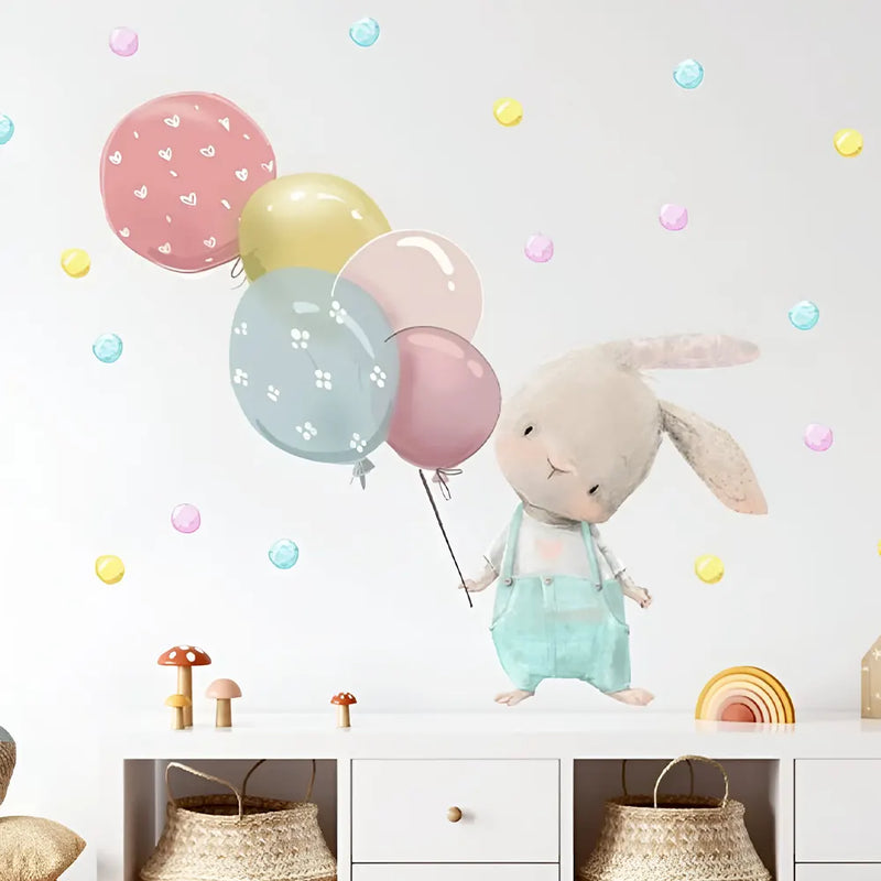 Bébé Safe Rabbit Balloons Wall Stickers