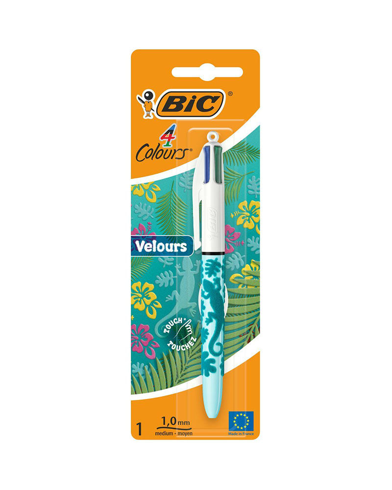 Stylo Bic 4 Couleurs Velvet - Bleu