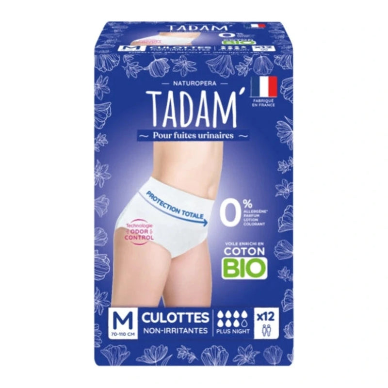 Braguitas TADAM para fugas de orina talla grande para noche talla M x 12