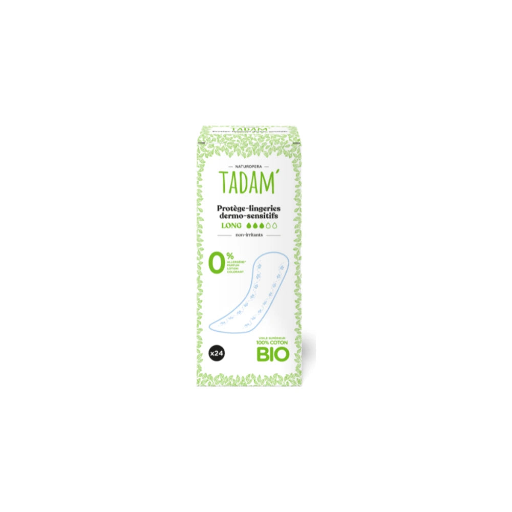 Tadam' protège-lingeries coton bio long, boîte de 24