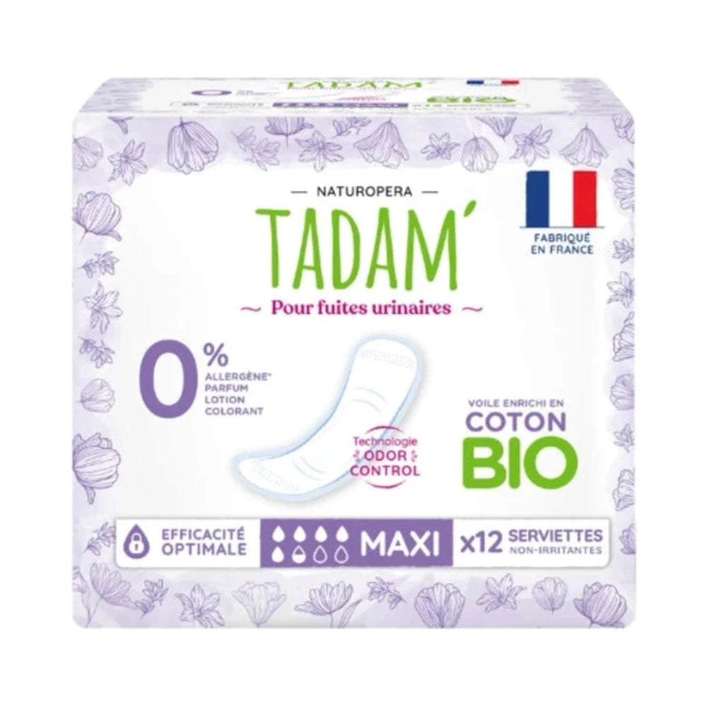 Tadam' serviettes fuites urinaires Maxi – paquet de 12